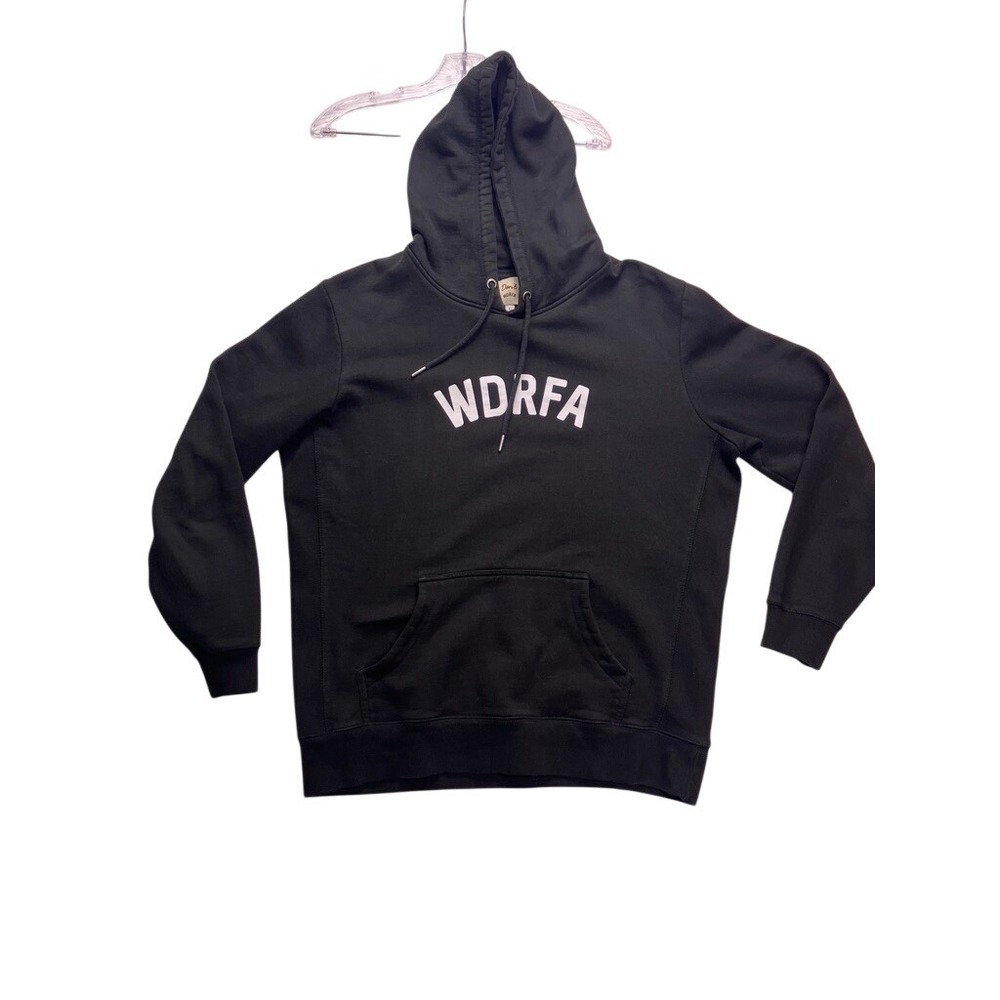 We Don't Run WDRFA Hoodie Mens Large Black  Graphic Pullover Sweatshirt